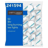 Chef's Larder 50 8hr Long Burning Tea Lights  Adomoo